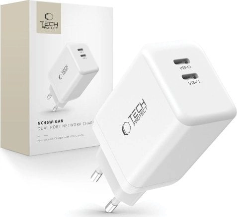 TECH-PROTECT NC45W-GAN 2-PORT NETWORK CHARGER PD45W